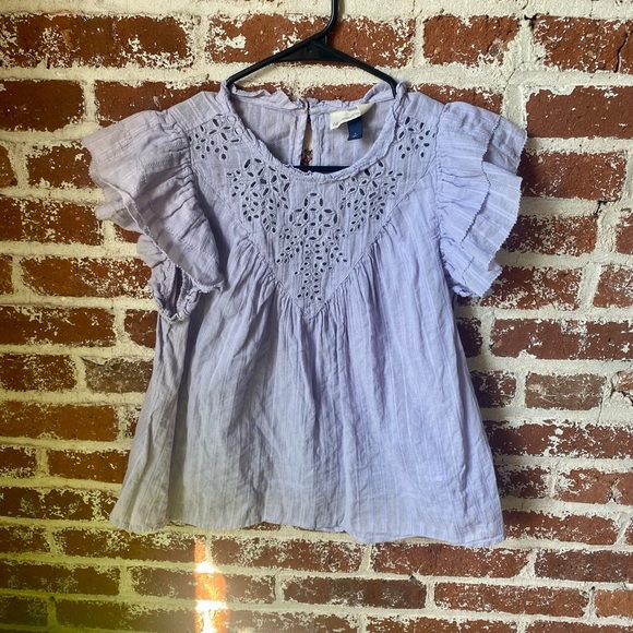 Universal Thread Lavender Flutter Sleeve Blouse - Picture 4 of 6